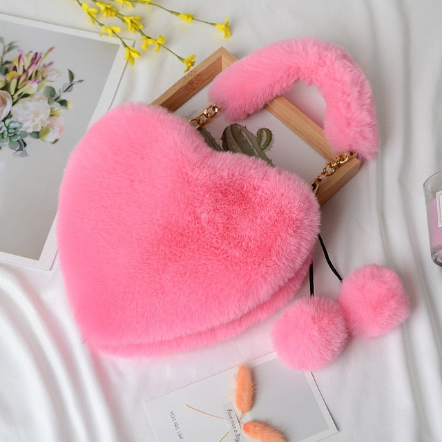 Fluffy Heart Bag