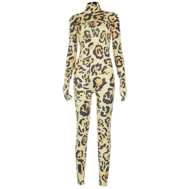 Leopard Jacket And Jumpsuit 2 Piece Outfit