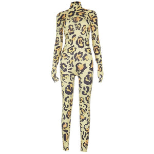 Leopard Jacket And Jumpsuit 2 Piece Outfit