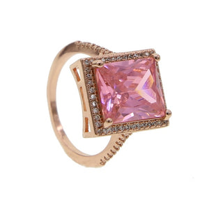 Rose Gold Princess Cut Ring